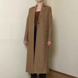 & Other Stories Wool Blend Camel Long Coat US 2